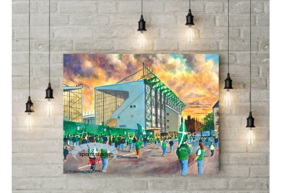 Hibernian FC Easter Road Stadium 'Going to the Match' Wall Art Canvas